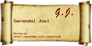 Gerendai Joel névjegykártya